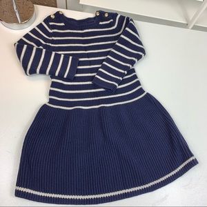 GAP navy blue striped sweater dress